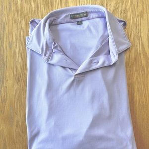 Purple and white Peter Millar summer comfort golf shirt
